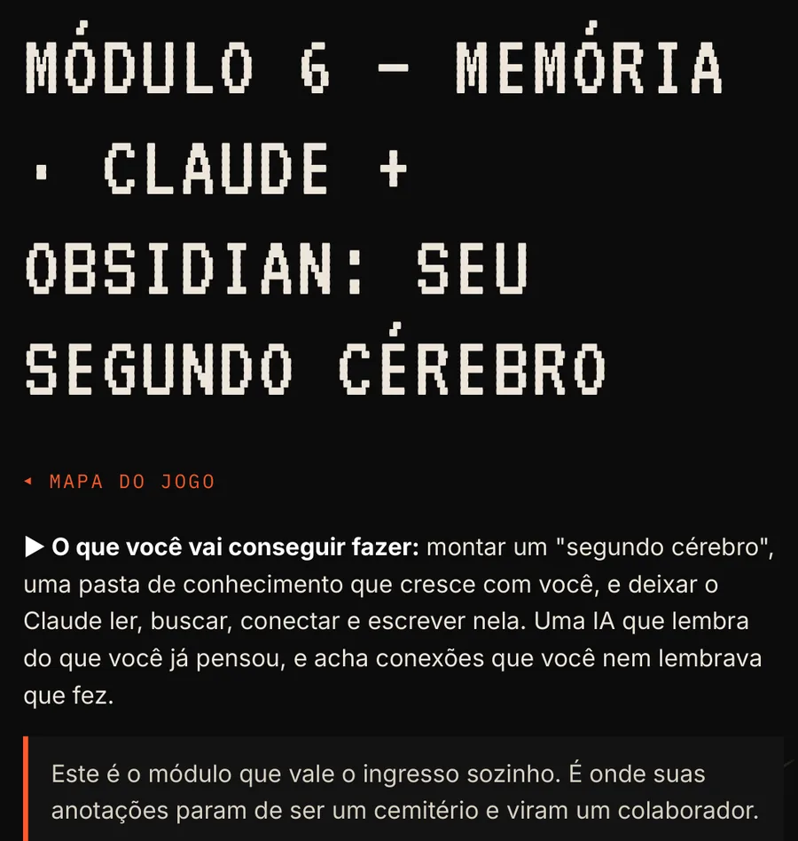 Página da Fase 6 do Detonado: suas notas viram a memória viva da IA